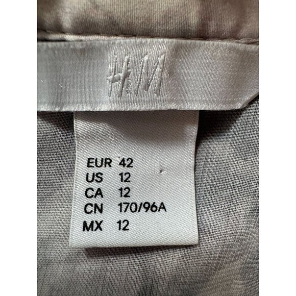 H&M Floral Blouse Wrap Style Draped Front Long Sleeve Polyester Womens L - Picture 5 of 16